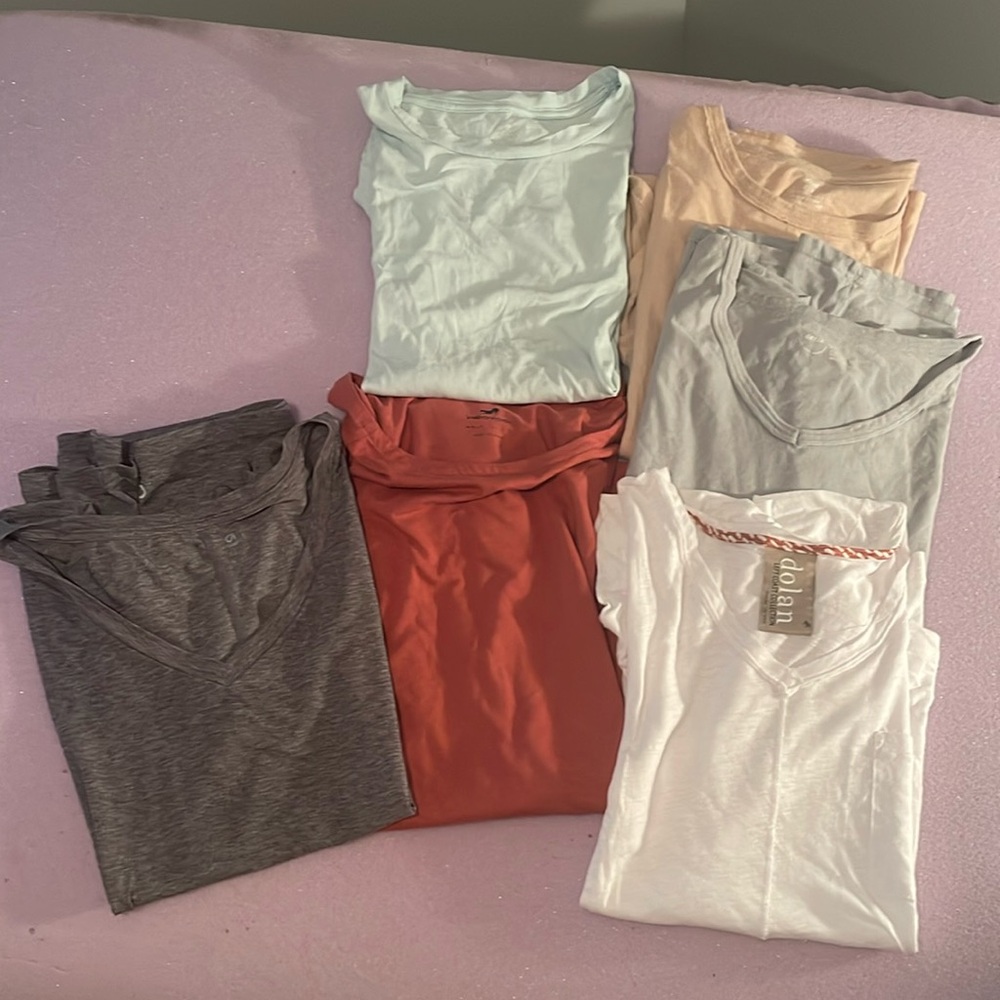 Lot of tees including aerie, Dolan, yoga, gap